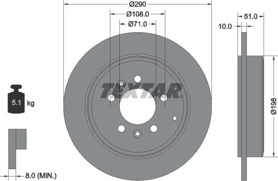 Textar 92112000 - Bremsscheibe alexcarstop-ersatzteile.com