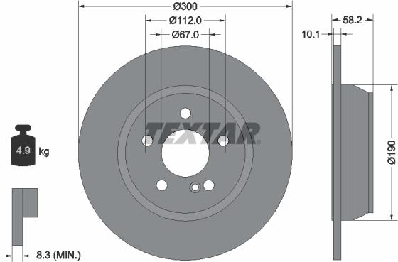 Textar 92182005 - Bremsscheibe alexcarstop-ersatzteile.com