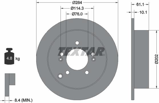 Textar 92134000 - Bremsscheibe alexcarstop-ersatzteile.com