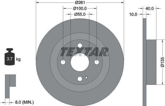 Textar 92130203 - Bremsscheibe alexcarstop-ersatzteile.com