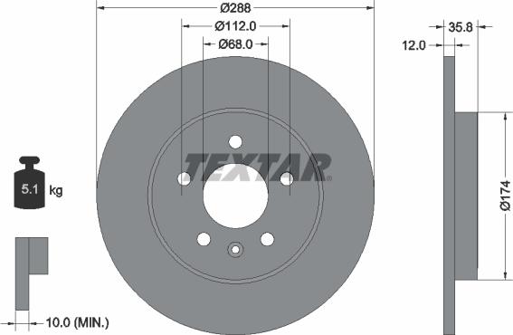 Textar 92137000 - Bremsscheibe alexcarstop-ersatzteile.com