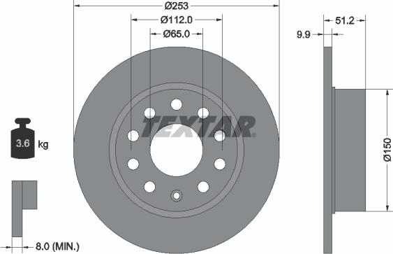 Textar 92120900 - Bremsscheibe alexcarstop-ersatzteile.com