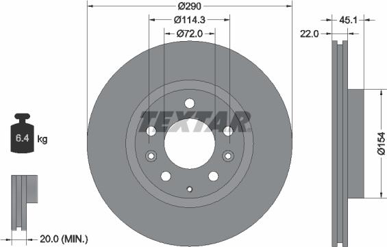 Textar 92175603 - Bremsscheibe alexcarstop-ersatzteile.com