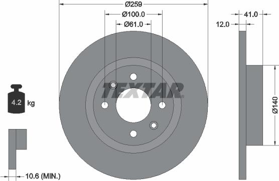 Textar 92175100 - Bremsscheibe alexcarstop-ersatzteile.com