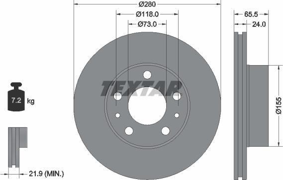 Textar 92305203 - Bremsscheibe alexcarstop-ersatzteile.com