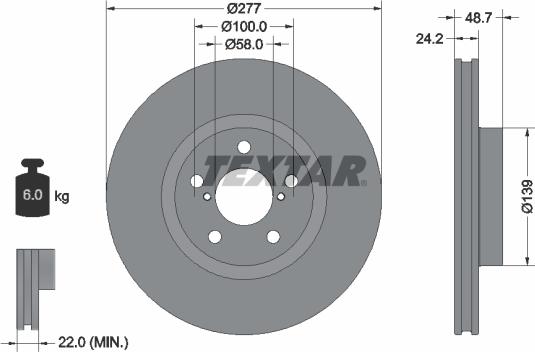 Textar 92315403 - Bremsscheibe alexcarstop-ersatzteile.com