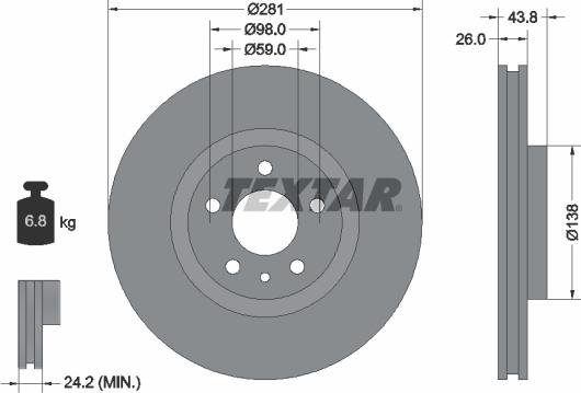 Textar 92261403 - Bremsscheibe alexcarstop-ersatzteile.com