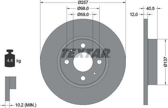 Textar 92236703 - Bremsscheibe alexcarstop-ersatzteile.com