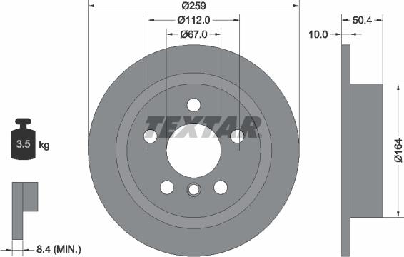 Textar 92279303 - Bremsscheibe alexcarstop-ersatzteile.com