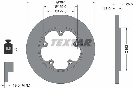 Textar 92274103 - Bremsscheibe alexcarstop-ersatzteile.com