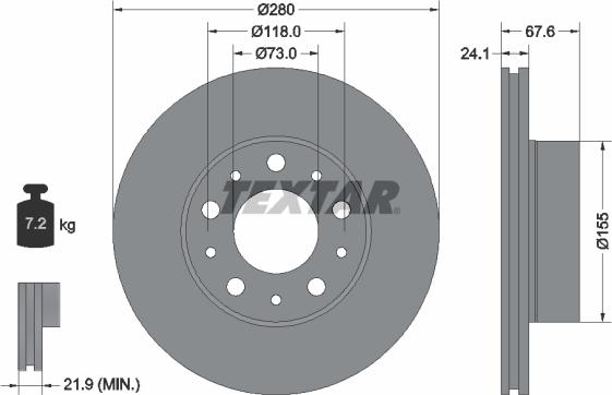 Textar 92275105 - Bremsscheibe alexcarstop-ersatzteile.com