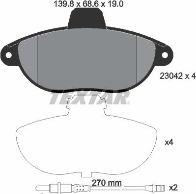 Textar 89004700 - Bremsensatz, Scheibenbremse alexcarstop-ersatzteile.com