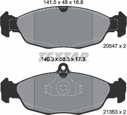 Textar 89000800 - Bremsensatz, Scheibenbremse alexcarstop-ersatzteile.com