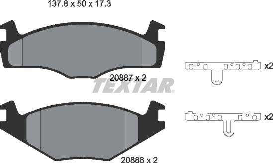 Textar 89001100 - Bremsensatz, Scheibenbremse alexcarstop-ersatzteile.com