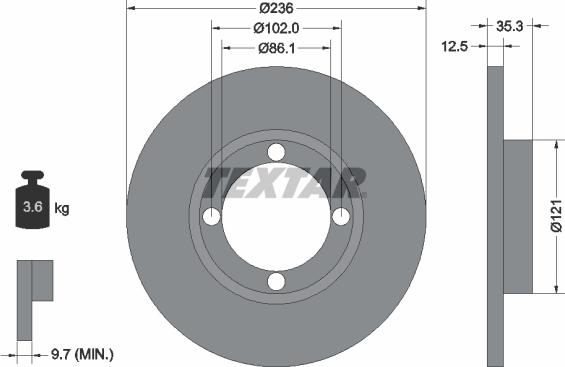 Textar 92100300 - Bremsscheibe alexcarstop-ersatzteile.com