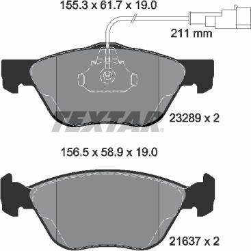 Textar 89015000 - Bremsensatz, Scheibenbremse alexcarstop-ersatzteile.com