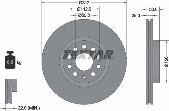 Textar 92120500 - Bremsscheibe alexcarstop-ersatzteile.com