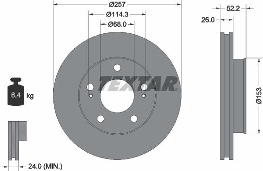 Textar 92074800 - Bremsscheibe alexcarstop-ersatzteile.com