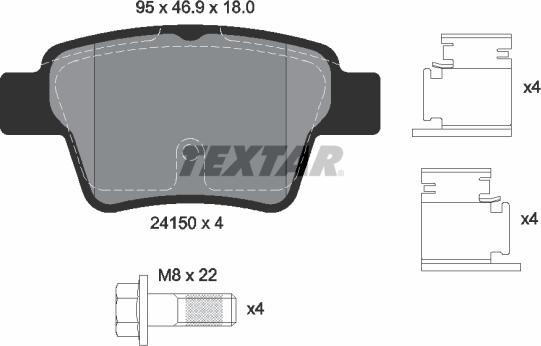 Textar 89017700 - Bremsensatz, Scheibenbremse alexcarstop-ersatzteile.com