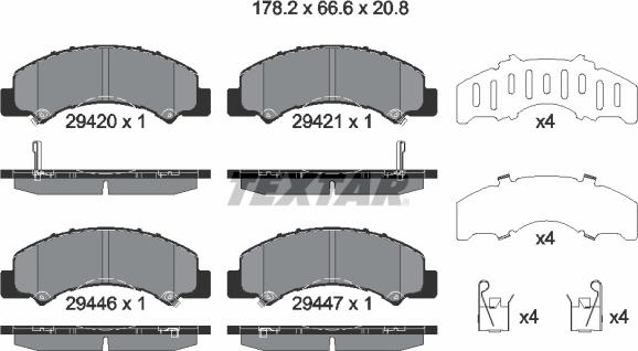 Textar 2942001 - Bremsbelagsatz, Scheibenbremse alexcarstop-ersatzteile.com