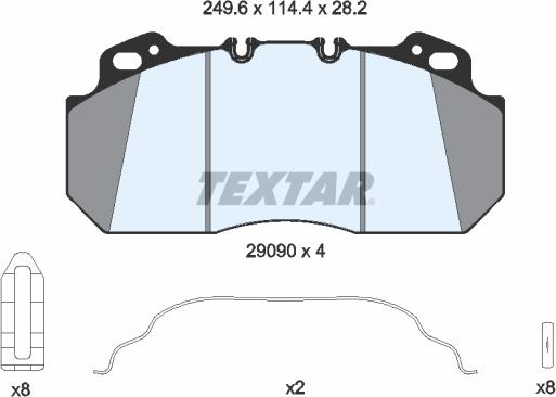 Textar 2909009 - Bremsbelagsatz, Scheibenbremse alexcarstop-ersatzteile.com