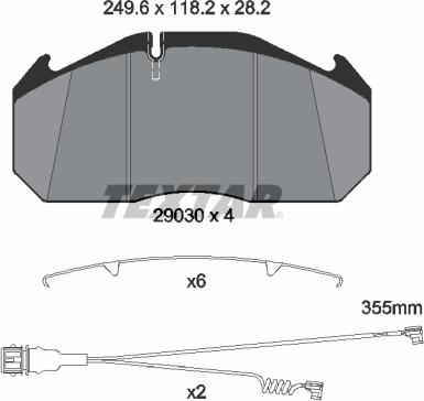 Textar 2903024 - Bremsbelagsatz, Scheibenbremse alexcarstop-ersatzteile.com