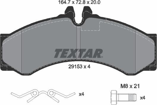 Textar 2915301 - Bremsbelagsatz, Scheibenbremse alexcarstop-ersatzteile.com