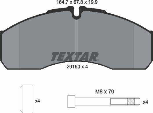 Textar 2916004 - Bremsbelagsatz, Scheibenbremse alexcarstop-ersatzteile.com