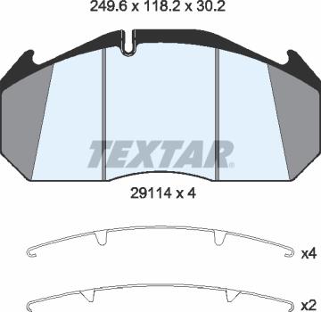 Textar 2911401 - Bremsbelagsatz, Scheibenbremse alexcarstop-ersatzteile.com