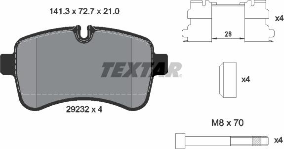 Textar 2923201 - Bremsbelagsatz, Scheibenbremse alexcarstop-ersatzteile.com