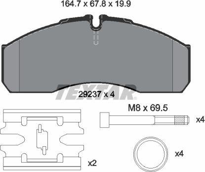 Textar 2923701 - Bremsbelagsatz, Scheibenbremse alexcarstop-ersatzteile.com