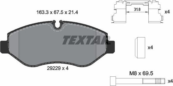 Textar 2922901 - Bremsbelagsatz, Scheibenbremse alexcarstop-ersatzteile.com