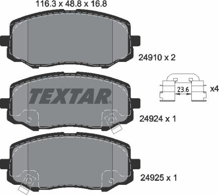 Textar 2491001 - Bremsbelagsatz, Scheibenbremse alexcarstop-ersatzteile.com