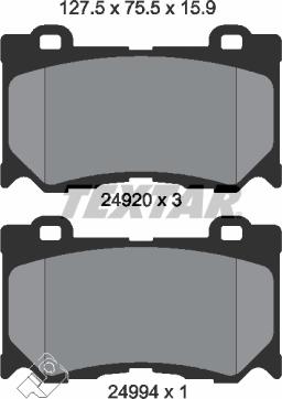 Textar 2492001 - Bremsbelagsatz, Scheibenbremse alexcarstop-ersatzteile.com