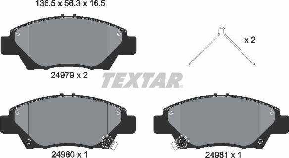 Textar 2497901 - Bremsbelagsatz, Scheibenbremse alexcarstop-ersatzteile.com