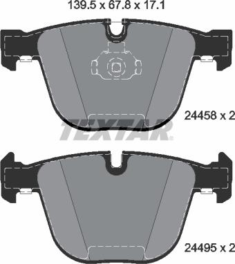 Textar 2445801 - Bremsbelagsatz, Scheibenbremse alexcarstop-ersatzteile.com