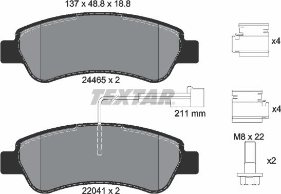 Textar 2446503 - Bremsbelagsatz, Scheibenbremse alexcarstop-ersatzteile.com