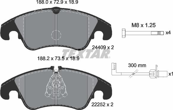 Textar 2440903 - Bremsbelagsatz, Scheibenbremse alexcarstop-ersatzteile.com