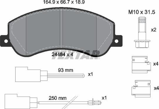 Textar 2448401 - Bremsbelagsatz, Scheibenbremse alexcarstop-ersatzteile.com