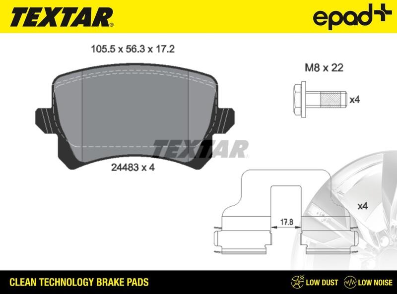 Textar 2448301CP - Bremsbelagsatz, Scheibenbremse alexcarstop-ersatzteile.com