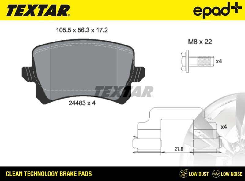 Textar 2448302CP - Bremsbelagsatz, Scheibenbremse alexcarstop-ersatzteile.com