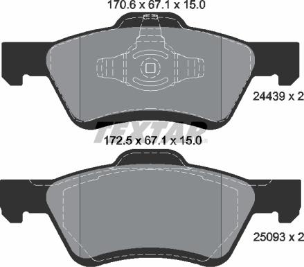 Textar 2443901 - Bremsbelagsatz, Scheibenbremse alexcarstop-ersatzteile.com