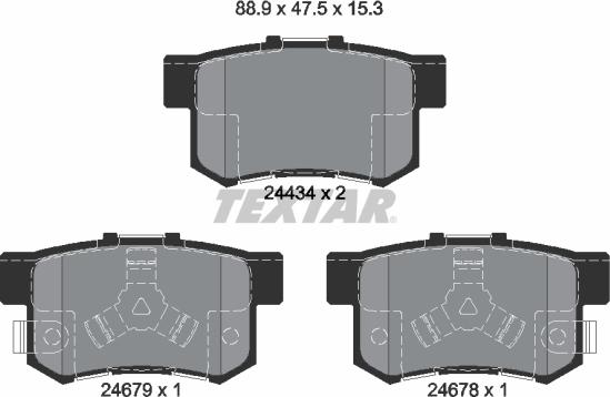 Textar 2443402 - Bremsbelagsatz, Scheibenbremse alexcarstop-ersatzteile.com