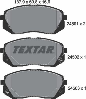 Textar 2450101 - Bremsbelagsatz, Scheibenbremse alexcarstop-ersatzteile.com