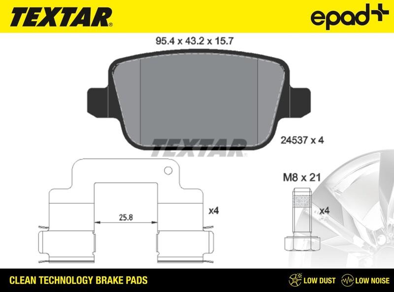 Textar 2453701CP - Bremsbelagsatz, Scheibenbremse alexcarstop-ersatzteile.com