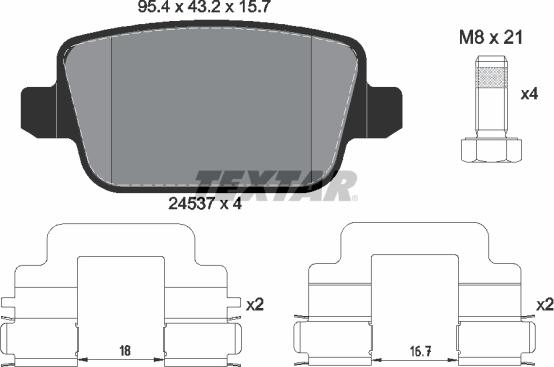 Textar 2453703 - Bremsbelagsatz, Scheibenbremse alexcarstop-ersatzteile.com