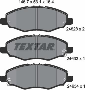 Textar 2452301 - Bremsbelagsatz, Scheibenbremse alexcarstop-ersatzteile.com