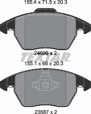 Textar 2469601 - Bremsbelagsatz, Scheibenbremse alexcarstop-ersatzteile.com