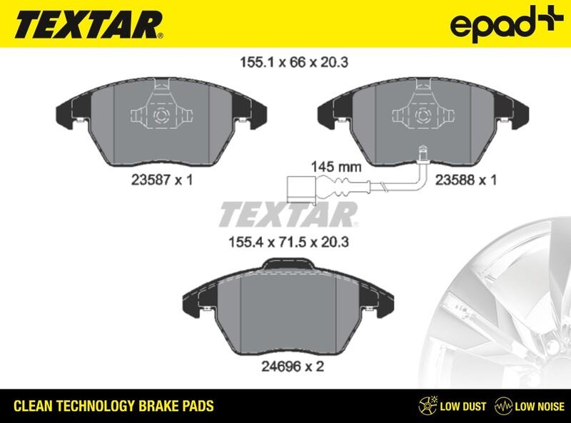 Textar 2469602CP - Bremsbelagsatz, Scheibenbremse alexcarstop-ersatzteile.com