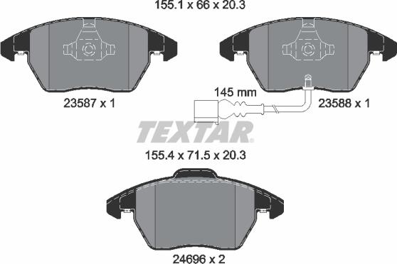 Textar 2469602 - Bremsbelagsatz, Scheibenbremse alexcarstop-ersatzteile.com